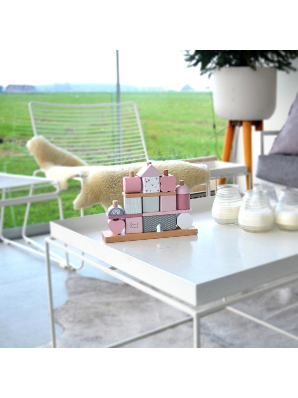 Stacking Blocks House Roze