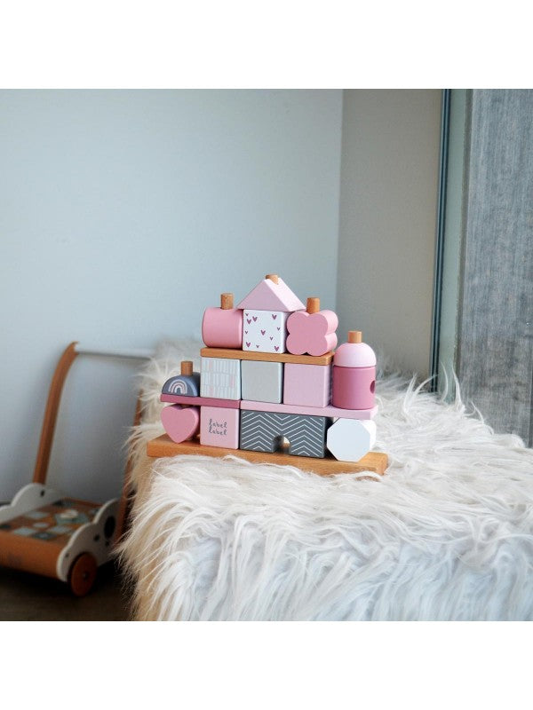 Stacking Blocks House Roze