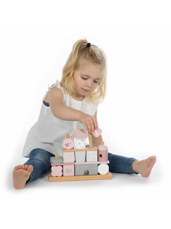 Stacking Blocks House Roze