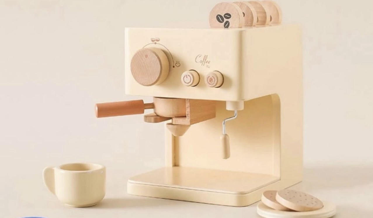 Houten koffiemachine